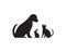 Dog and cat shiluette logo vector illustration