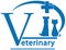 Dog, cat on veterinary medicine symbol