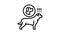 dog chasing animal line icon animation