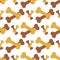 Dog chew bone care biscuit animal food puppy canine seamless pattern background vector illustration.