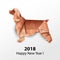 Dog Cocker spaniel. Paper origami. Vector illustration. 2018 Hap