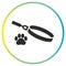 dog collar icon, pet accessory, flat symbol