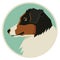 Dog collection Australian Shepherd Geometric style icon round