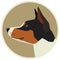 Dog collection Basenji Geometric style Avatar icon round