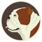 Dog collection English bulldog Geometric style Avatar icon round