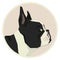 Dog collection French Bulldog Geometric style icon round