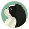 Dog collection Japanese Chin Geometric style Avatar icon round