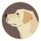 Dog collection Labrador Retriever Geometric style icon round