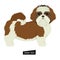 Dog collection Shih Tzu Geometric style Isolated object