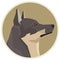 Dog collection Swedish Vallhund Geometric style Avatar icon round