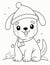 dog coloring page for winter and christmas for kids