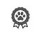 Dog competition icon. Pets award sign. Vector