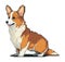 dog corgi breeds pixel art vector illustration