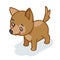 Dog cub isometric 3d cute puppy baby animal cartoon flat design icon character vector illustration