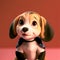 Dog cute pet baby smiling cartoon , blurred background. Illustration petshop. selective focus. generated AI