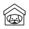 dog cute tongue out house pet outline