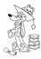 Dog dachshund Bachelor scientist coloring pages cartoon