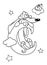 Dog dachshund dream moon coloring pages cartoon