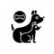 Dog day camp black glyph icon