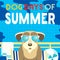 Dog days of summer comic cartoon vector poster