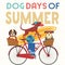 Dog days of summer comic cartoon vector poster