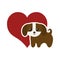 dog domestic mammal red heart