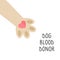 Dog donor concept. Blood donation. Vector illustration