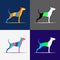 Dog Emblem Stylish color combination Design, vector illustration