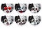 Dog emoticon vector set. Cute puppy dogs face emoticons and emojis in funny and shy facial expressions.