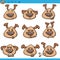 Dog emoticons cartoon illustration set