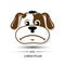 Dog face frown logo and white background
