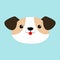 Dog face head round icon. Cute cartoon kawaii funny baby character. White puppy pooch. Flat design style. Help homeless animal