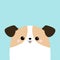 Dog face puppy icon. White pooch. Cute cartoon kawaii funny baby character. Help homeless animal concept. Adopt me. Pet adoption.