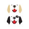 Dog Face Set Golden Retriever and Dalmatian