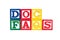 Dog FAQS - Alphabet Baby Blocks on white