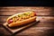 dog food bread fast background sausage hotdog sauce american hot meat. Generative AI.