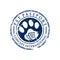 Dog foot stamp circle logo design