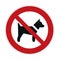 Dog forbidden sign - no dogs sign - vector illustration