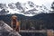 Dog in front of the Zugspitze