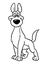 Dog funny smile animal character  cartoon illustration coloring page