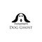dog and ghost logo design combination concept