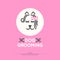 Dog grooming vector.