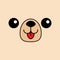 Dog happy square face head icon. Contour line silhouette. Brown color. Cute cartoon puppy character. Kawaii animal. Funny baby poo