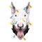 Dog head breed bull Terrier sketch vector graphics