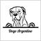 Dog head, Dogo Argentino breed, black and white illustration