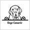 Dog head, Dogo Canario breed, black and white illustration