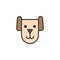 Dog head filled outline icon