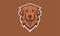 Dog head logo vector brown unique