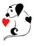 Dog with heart illustration. Cute logo or symbol of dog rescue center, shelter or vet clinic. Show your love to your pet