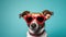 Dog With Heart Shaped Sunglasses. Generative AI